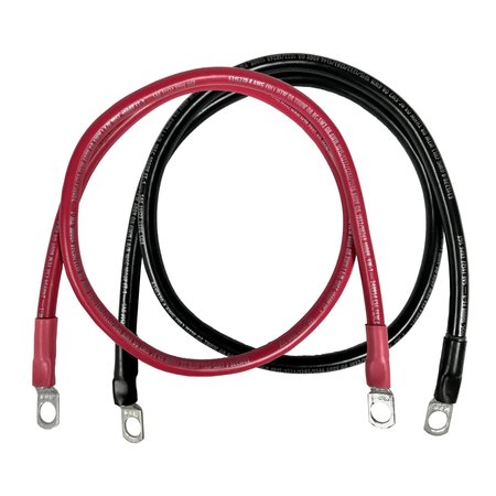 REMINGTON INDUSTRIES Marine Battery Cable Set, 4 AWG Gauge, Tinned Copper w/ Black & Red PVC, 48" Length, 5/16" Lugs 4-5MBCSET48